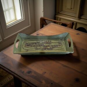 Vtg Upcycled Wood Bread Tray "Give Us This Day Our Daily Bread" Serving Tray